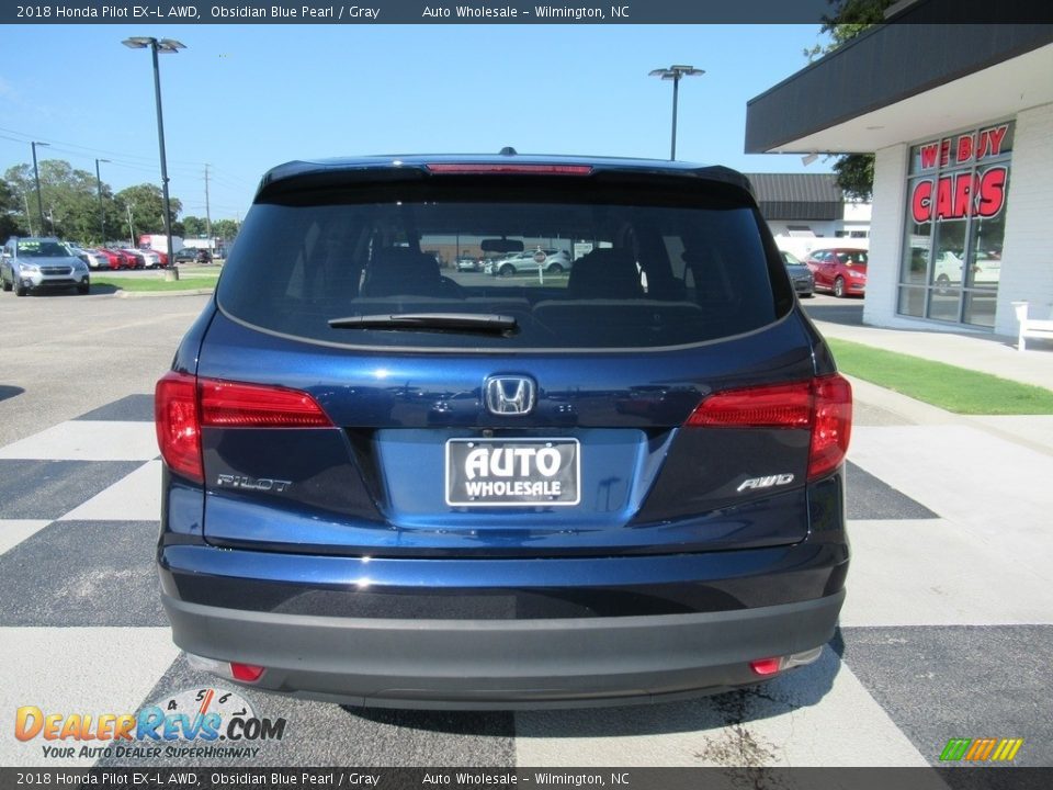 2018 Honda Pilot EX-L AWD Obsidian Blue Pearl / Gray Photo #4