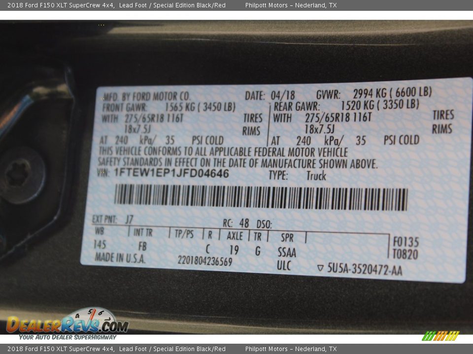 2018 Ford F150 XLT SuperCrew 4x4 Lead Foot / Special Edition Black/Red Photo #32