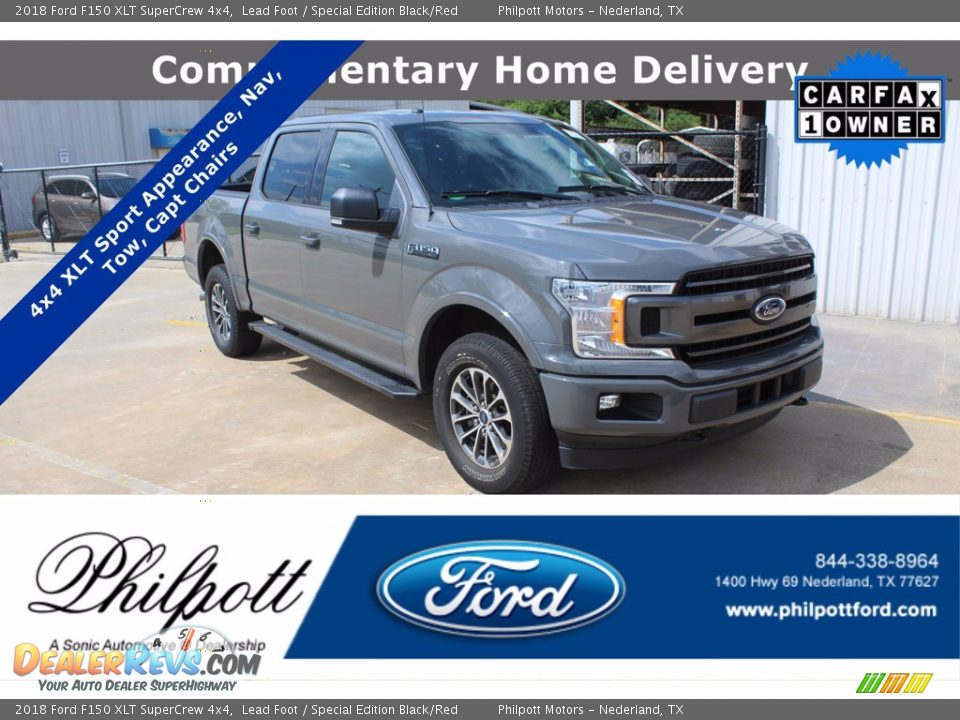 2018 Ford F150 XLT SuperCrew 4x4 Lead Foot / Special Edition Black/Red Photo #1