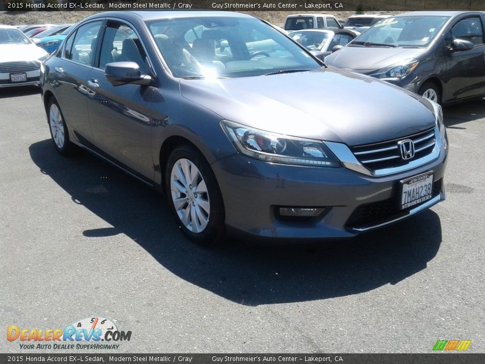 2015 Honda Accord EX-L Sedan Modern Steel Metallic / Gray Photo #1