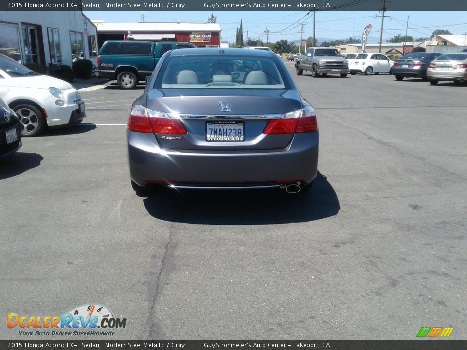 2015 Honda Accord EX-L Sedan Modern Steel Metallic / Gray Photo #3