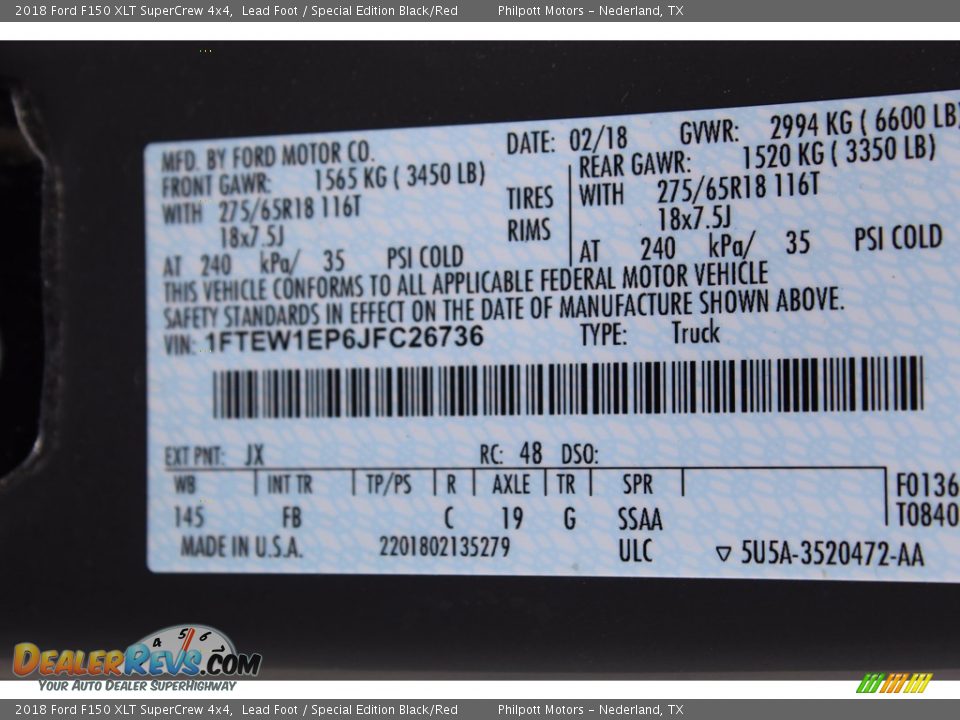 2018 Ford F150 XLT SuperCrew 4x4 Lead Foot / Special Edition Black/Red Photo #31