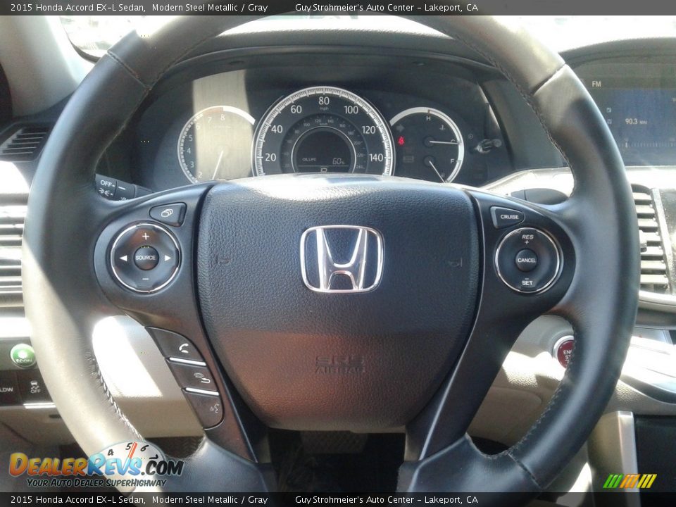 2015 Honda Accord EX-L Sedan Modern Steel Metallic / Gray Photo #11