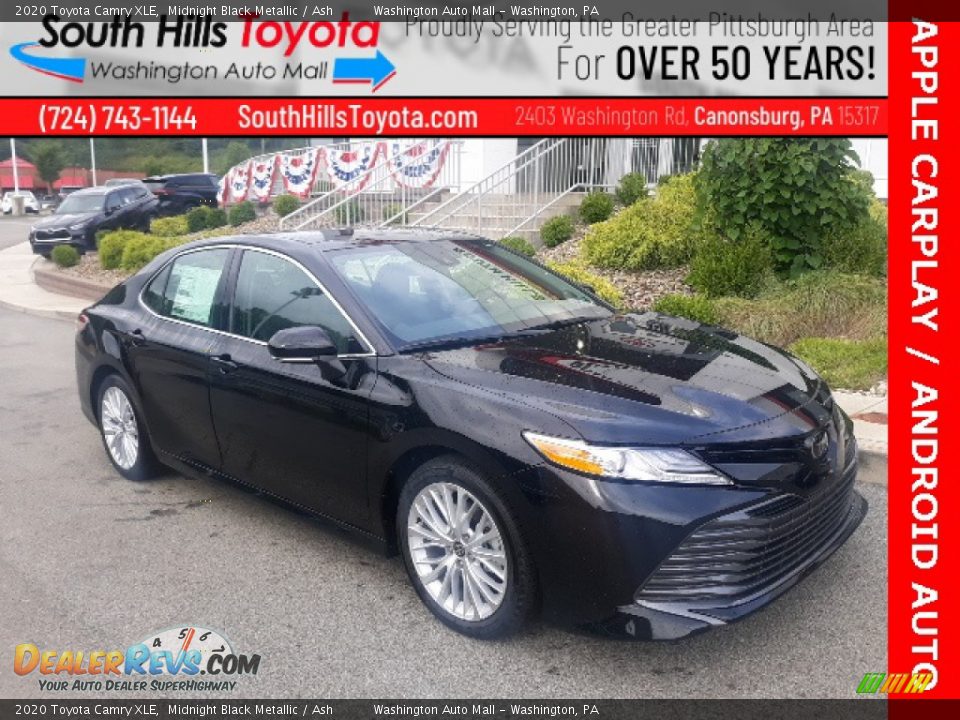 2020 Toyota Camry XLE Midnight Black Metallic / Ash Photo #1