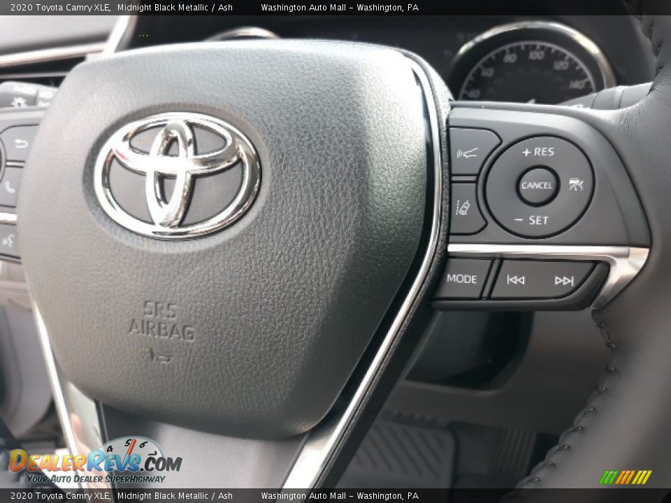 2020 Toyota Camry XLE Midnight Black Metallic / Ash Photo #6