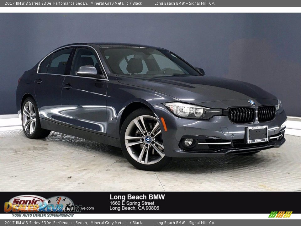 2017 BMW 3 Series 330e iPerfomance Sedan Mineral Grey Metallic / Black Photo #1