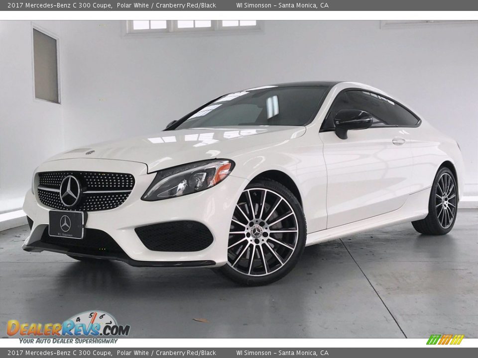 2017 Mercedes-Benz C 300 Coupe Polar White / Cranberry Red/Black Photo #12