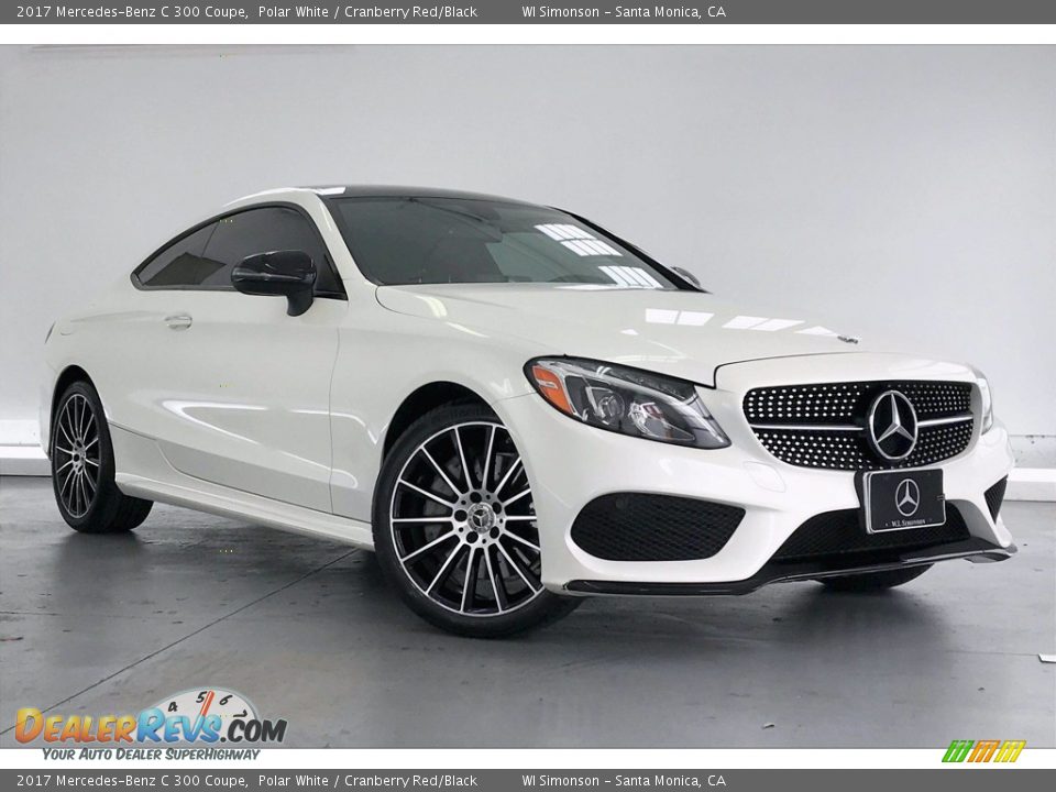 2017 Mercedes-Benz C 300 Coupe Polar White / Cranberry Red/Black Photo #34