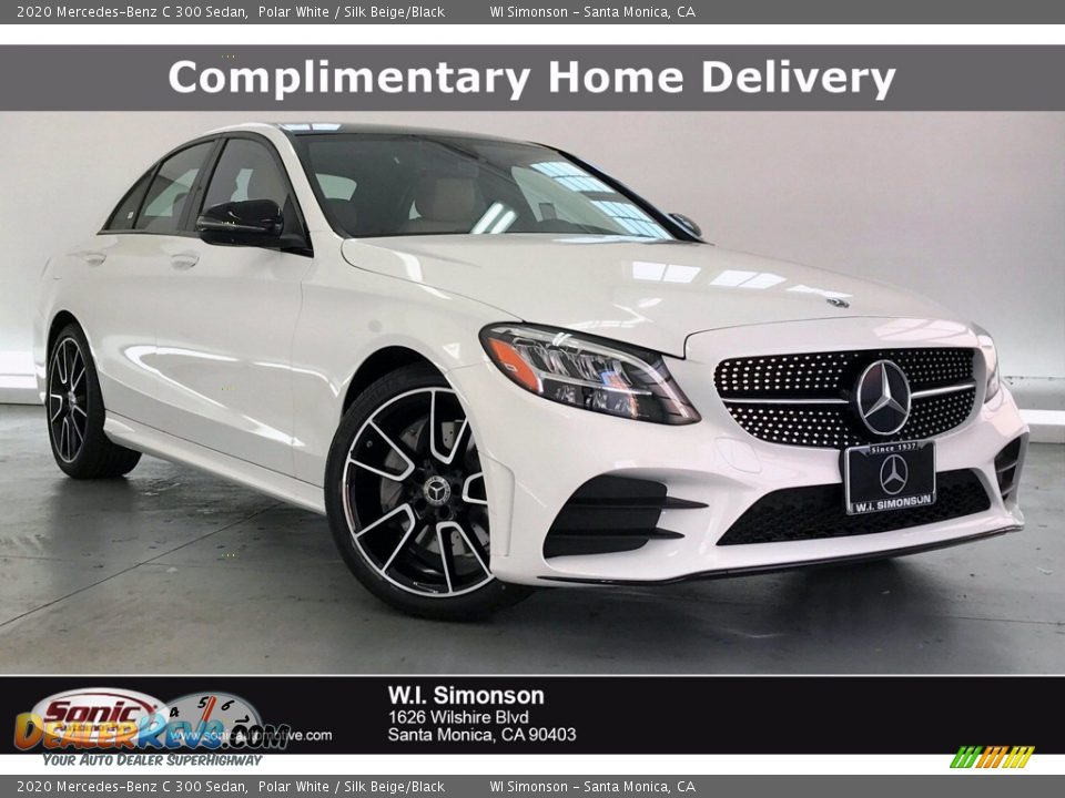 2020 Mercedes-Benz C 300 Sedan Polar White / Silk Beige/Black Photo #1