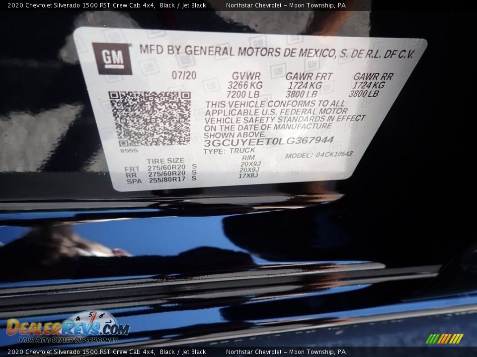 2020 Chevrolet Silverado 1500 RST Crew Cab 4x4 Black / Jet Black Photo #14
