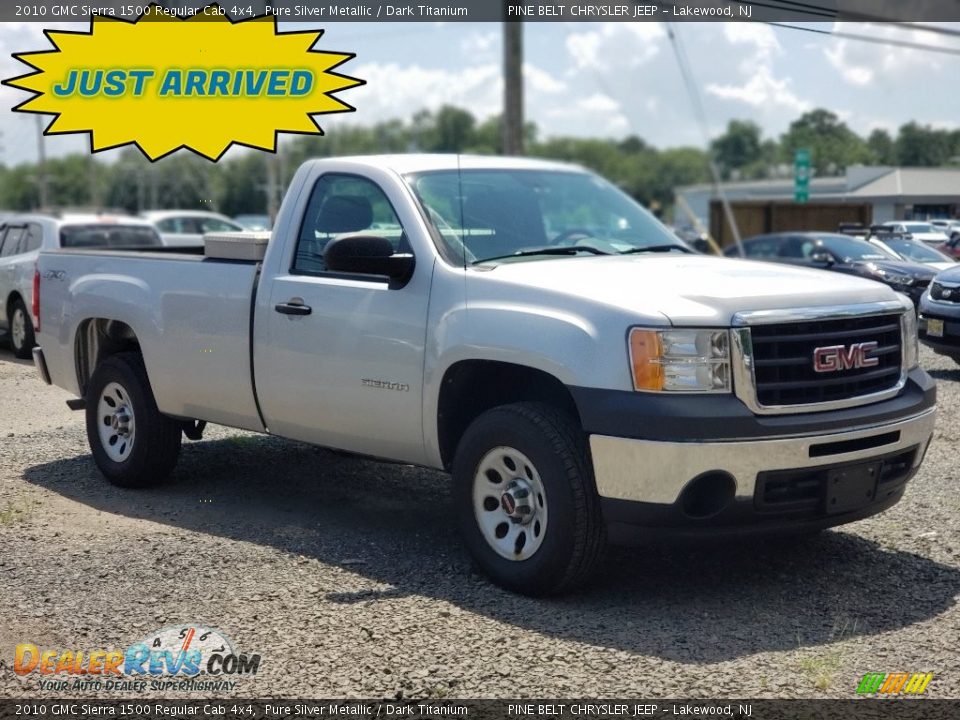 2010 GMC Sierra 1500 Regular Cab 4x4 Pure Silver Metallic / Dark Titanium Photo #1