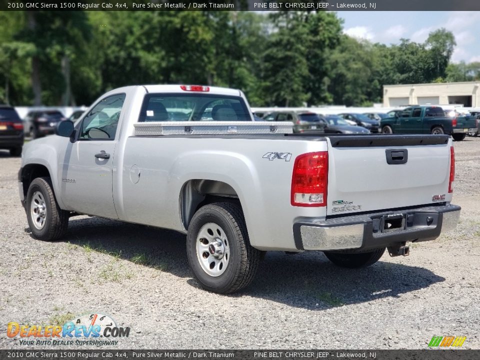 2010 GMC Sierra 1500 Regular Cab 4x4 Pure Silver Metallic / Dark Titanium Photo #2