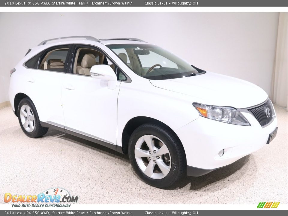 2010 Lexus RX 350 AWD Starfire White Pearl / Parchment/Brown Walnut Photo #1
