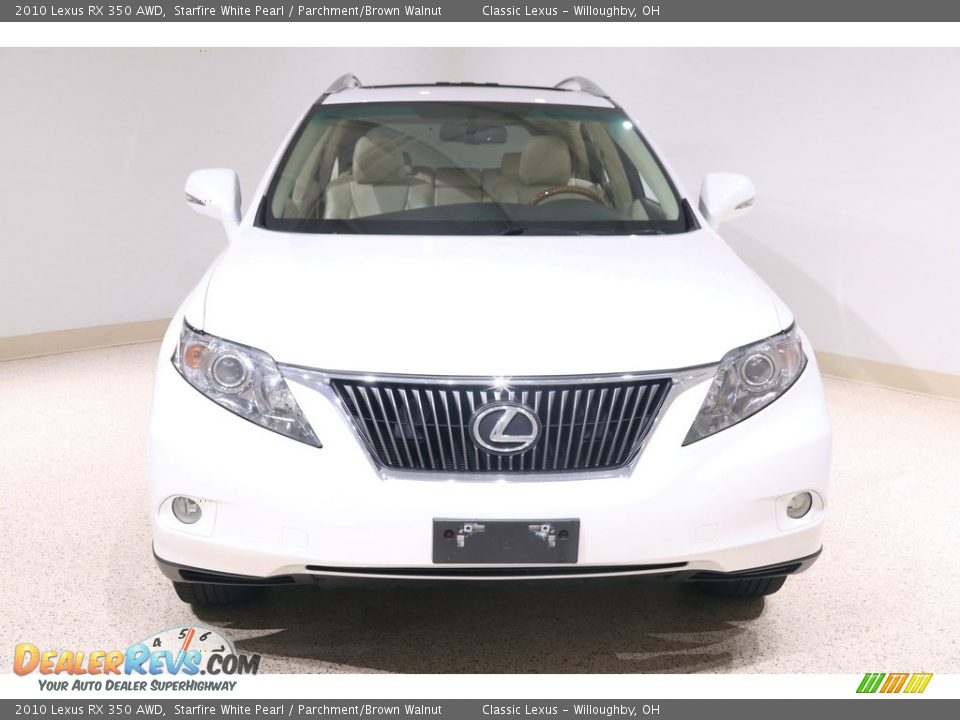 2010 Lexus RX 350 AWD Starfire White Pearl / Parchment/Brown Walnut Photo #2