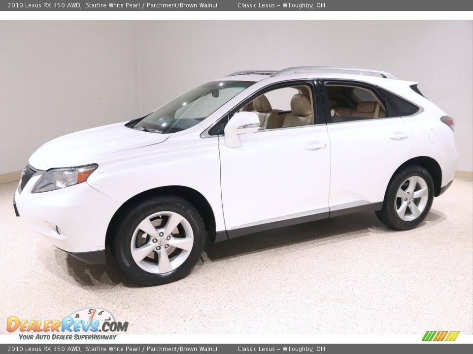 2010 Lexus RX 350 AWD Starfire White Pearl / Parchment/Brown Walnut Photo #3