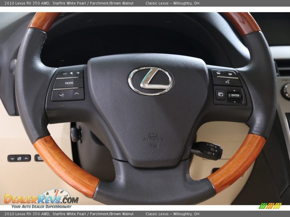 2010 Lexus RX 350 AWD Starfire White Pearl / Parchment/Brown Walnut Photo #7
