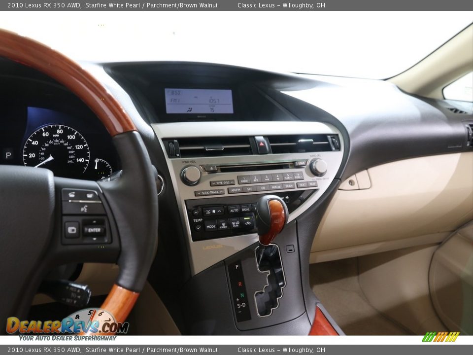 2010 Lexus RX 350 AWD Starfire White Pearl / Parchment/Brown Walnut Photo #9