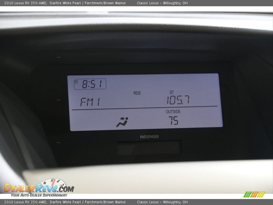 2010 Lexus RX 350 AWD Starfire White Pearl / Parchment/Brown Walnut Photo #10