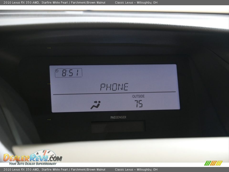 2010 Lexus RX 350 AWD Starfire White Pearl / Parchment/Brown Walnut Photo #11
