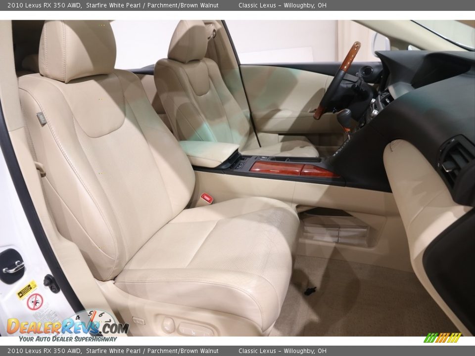 2010 Lexus RX 350 AWD Starfire White Pearl / Parchment/Brown Walnut Photo #15