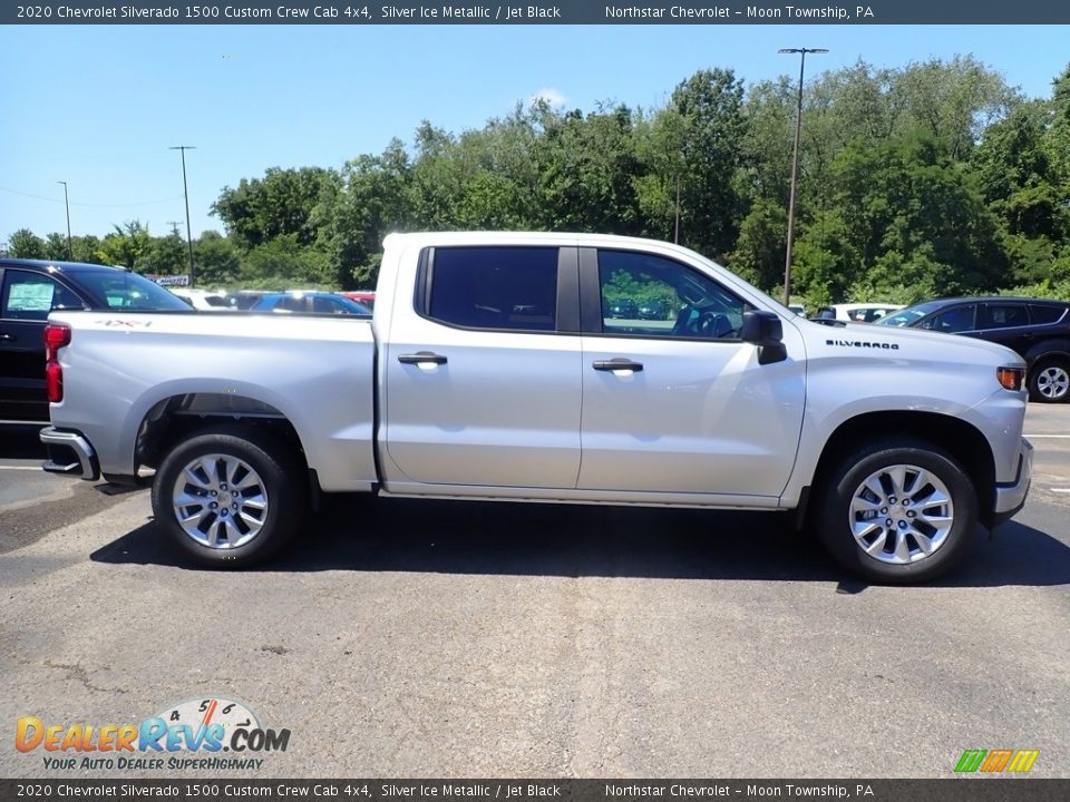 2020 Chevrolet Silverado 1500 Custom Crew Cab 4x4 Silver Ice Metallic / Jet Black Photo #6