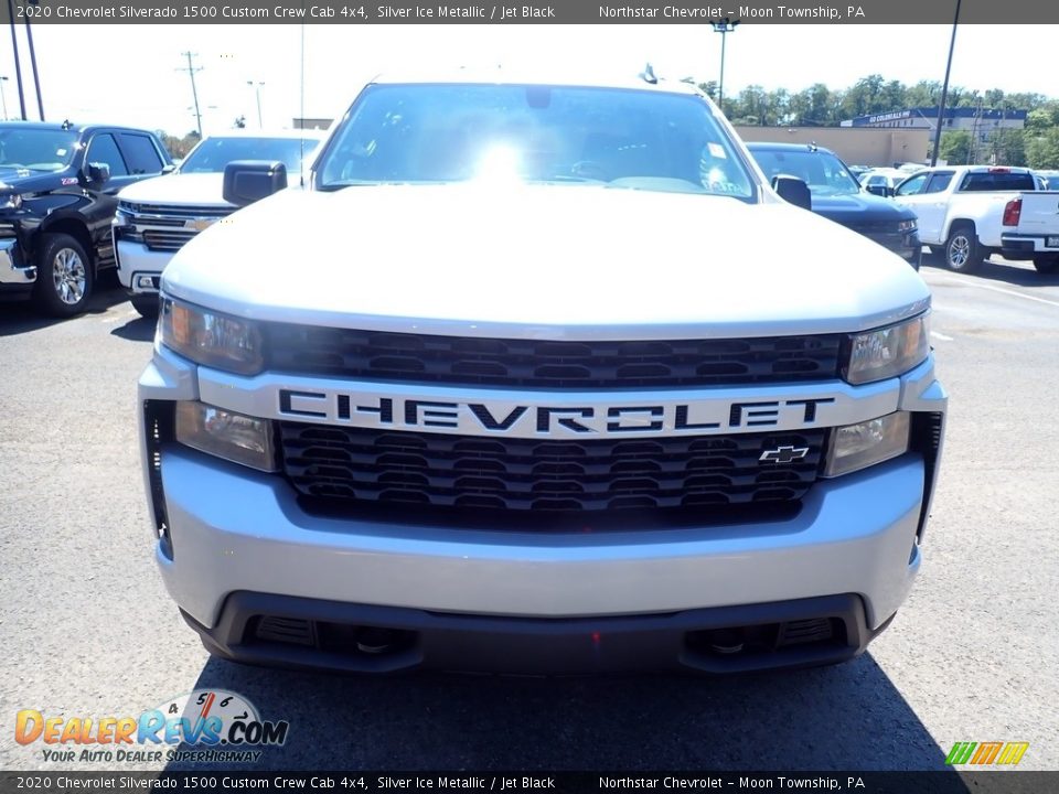 2020 Chevrolet Silverado 1500 Custom Crew Cab 4x4 Silver Ice Metallic / Jet Black Photo #8