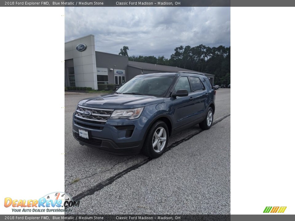 2018 Ford Explorer FWD Blue Metallic / Medium Stone Photo #1
