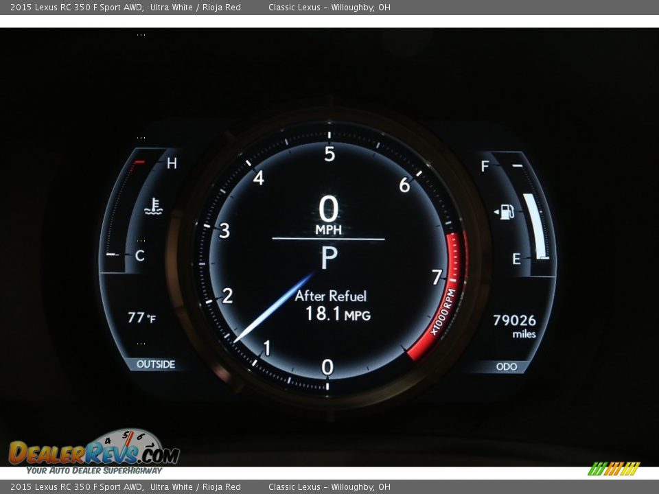 2015 Lexus RC 350 F Sport AWD Gauges Photo #10