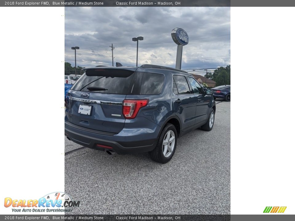 2018 Ford Explorer FWD Blue Metallic / Medium Stone Photo #13