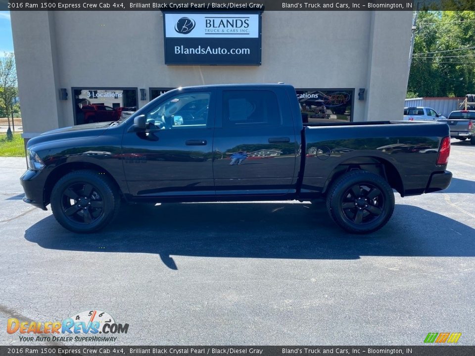 2016 Ram 1500 Express Crew Cab 4x4 Brilliant Black Crystal Pearl / Black/Diesel Gray Photo #1