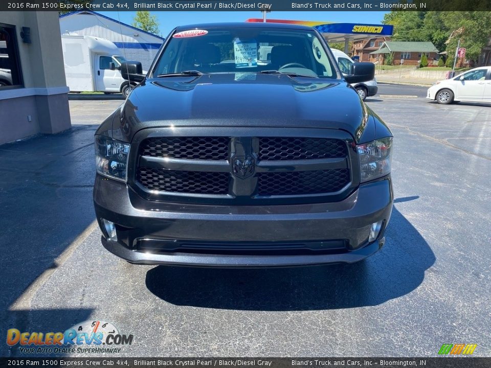 2016 Ram 1500 Express Crew Cab 4x4 Brilliant Black Crystal Pearl / Black/Diesel Gray Photo #7