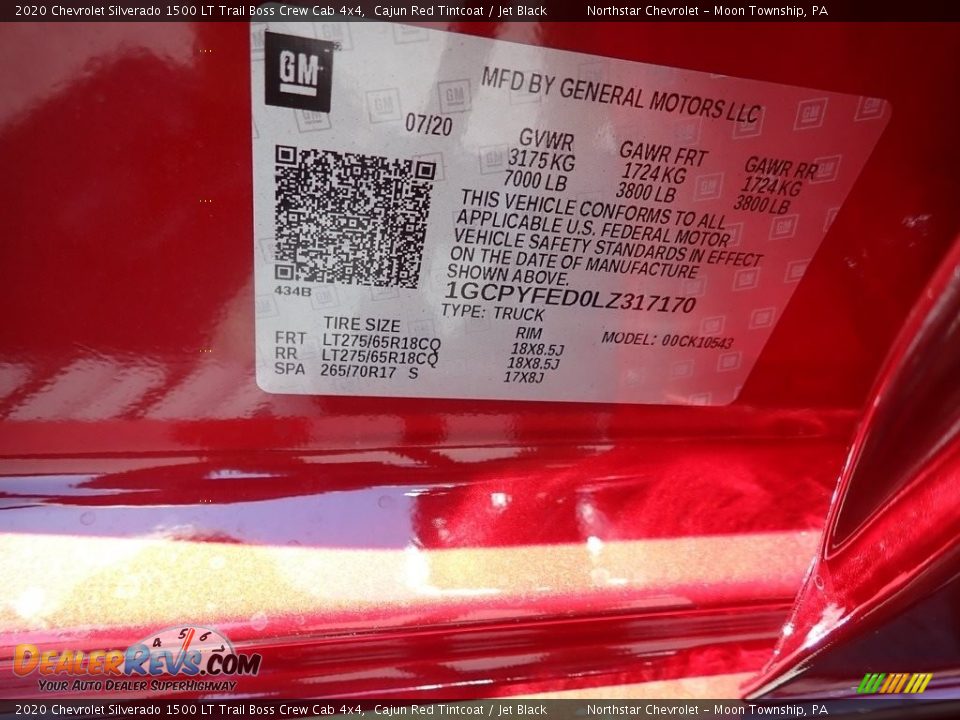 2020 Chevrolet Silverado 1500 LT Trail Boss Crew Cab 4x4 Cajun Red Tintcoat / Jet Black Photo #15