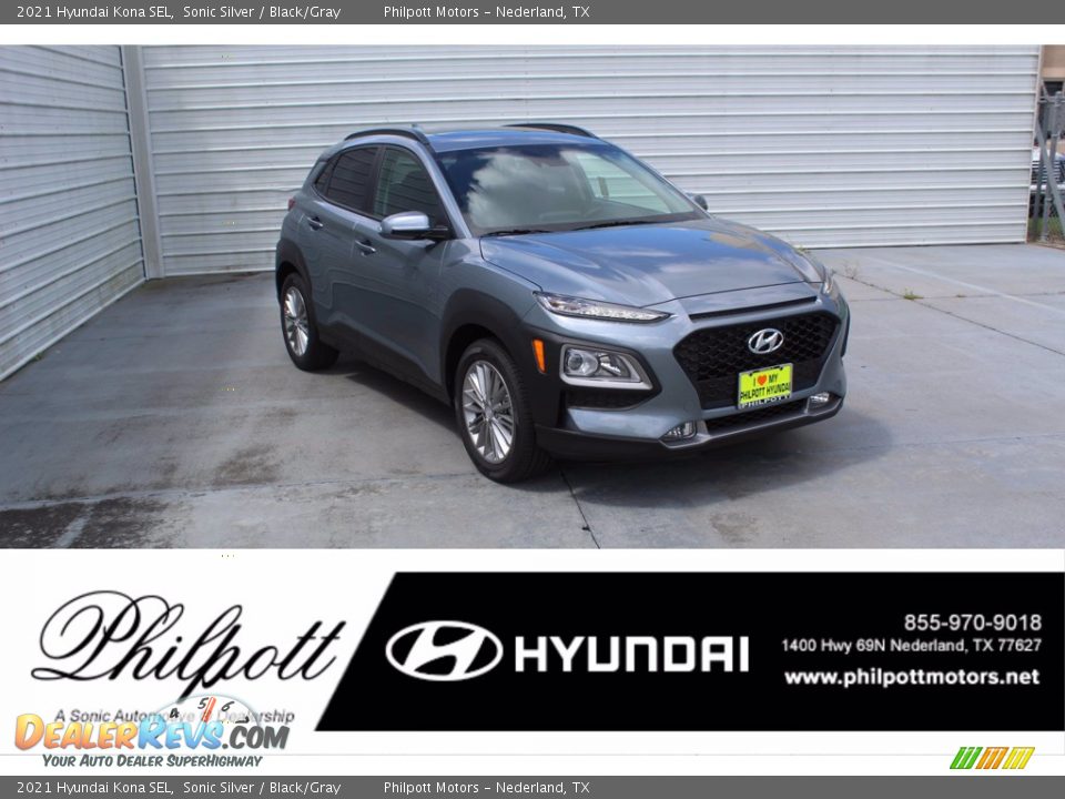 2021 Hyundai Kona SEL Sonic Silver / Black/Gray Photo #1