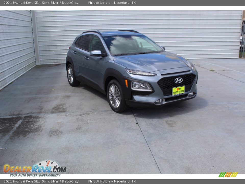 2021 Hyundai Kona SEL Sonic Silver / Black/Gray Photo #2