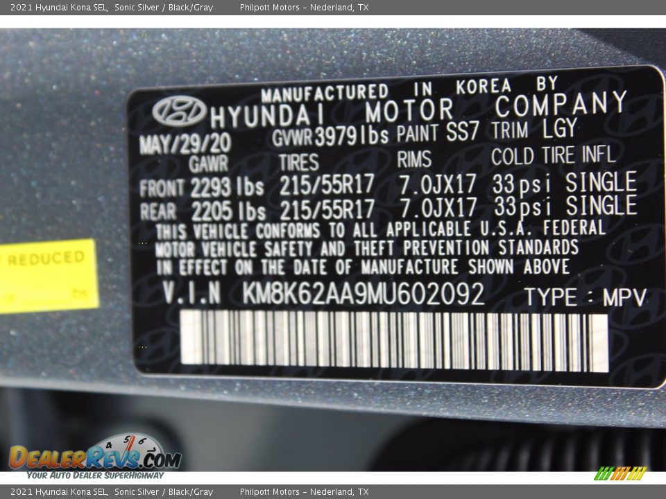 2021 Hyundai Kona SEL Sonic Silver / Black/Gray Photo #26