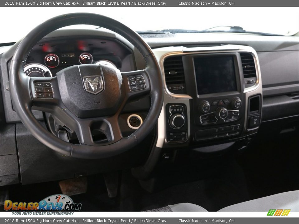 2018 Ram 1500 Big Horn Crew Cab 4x4 Brilliant Black Crystal Pearl / Black/Diesel Gray Photo #6