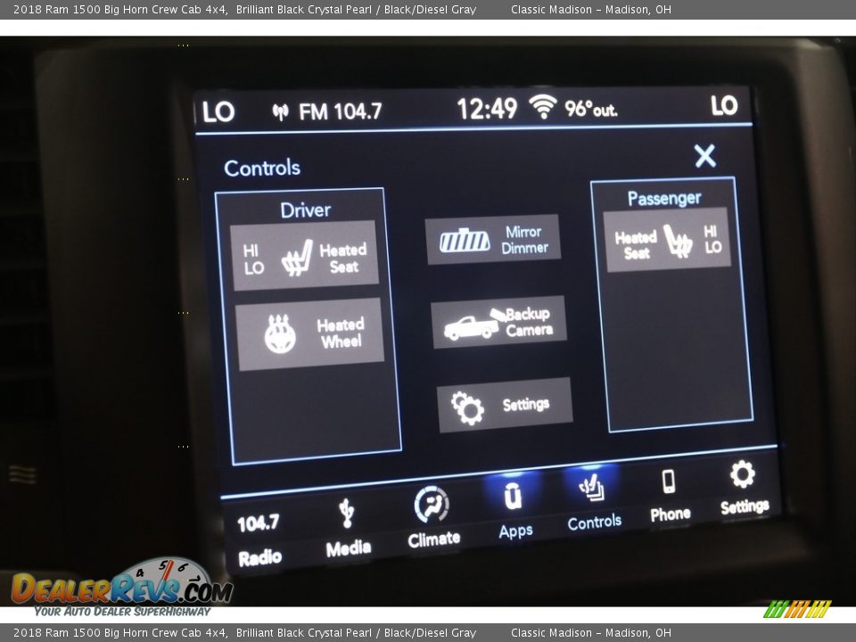 2018 Ram 1500 Big Horn Crew Cab 4x4 Brilliant Black Crystal Pearl / Black/Diesel Gray Photo #14