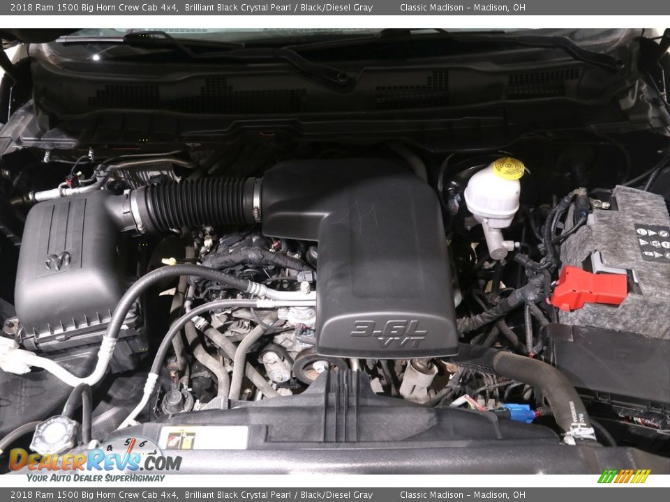 2018 Ram 1500 Big Horn Crew Cab 4x4 Brilliant Black Crystal Pearl / Black/Diesel Gray Photo #22