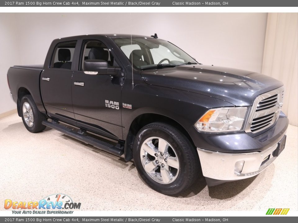 2017 Ram 1500 Big Horn Crew Cab 4x4 Maximum Steel Metallic / Black/Diesel Gray Photo #1