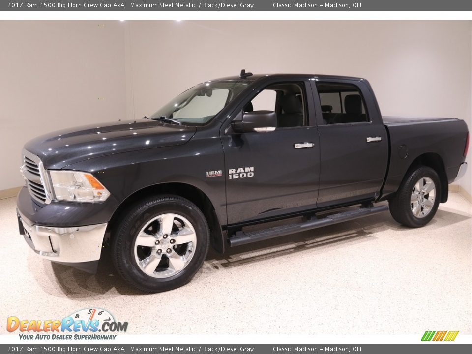 2017 Ram 1500 Big Horn Crew Cab 4x4 Maximum Steel Metallic / Black/Diesel Gray Photo #3