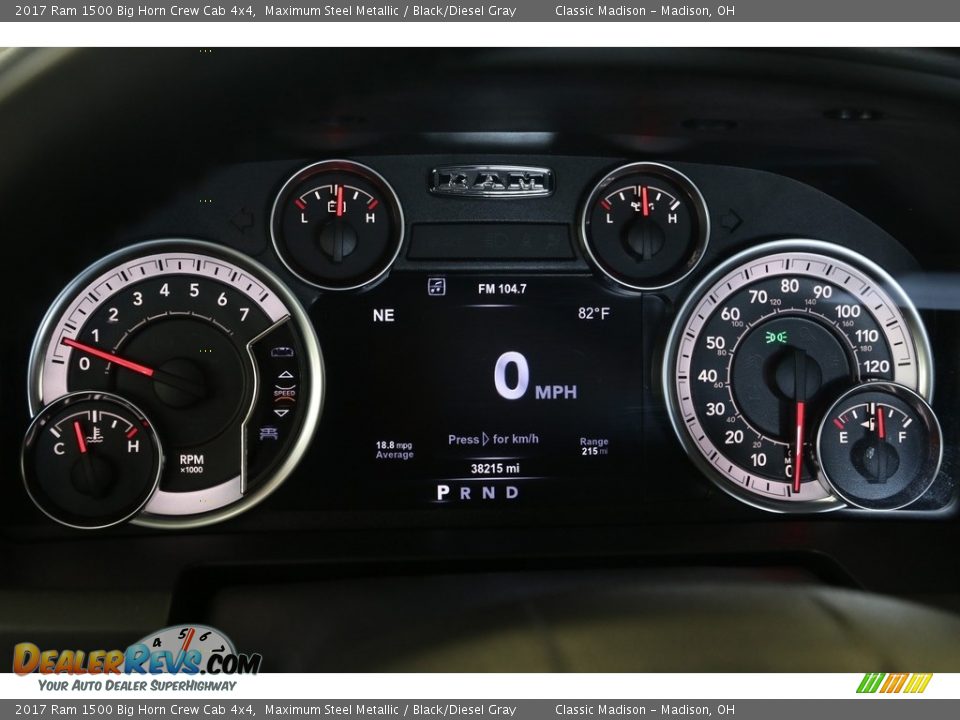 2017 Ram 1500 Big Horn Crew Cab 4x4 Maximum Steel Metallic / Black/Diesel Gray Photo #8