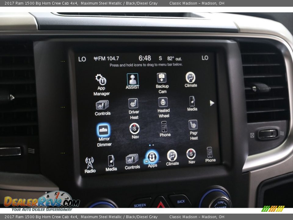 2017 Ram 1500 Big Horn Crew Cab 4x4 Maximum Steel Metallic / Black/Diesel Gray Photo #13