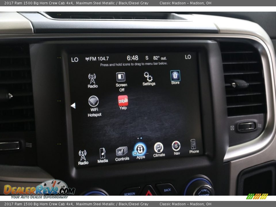 2017 Ram 1500 Big Horn Crew Cab 4x4 Maximum Steel Metallic / Black/Diesel Gray Photo #14