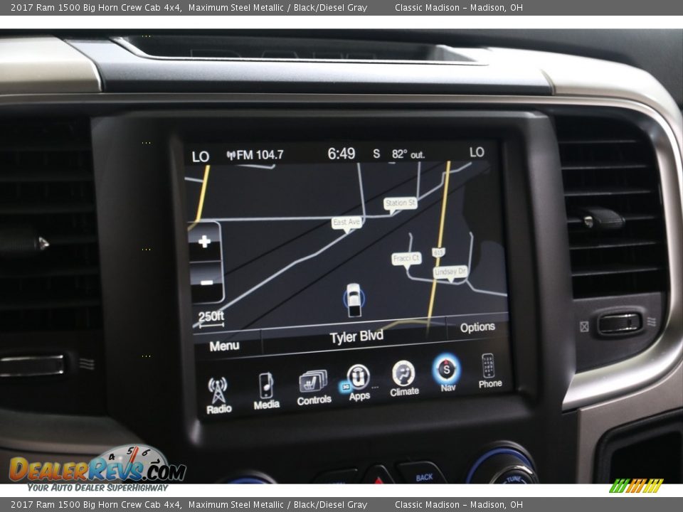 2017 Ram 1500 Big Horn Crew Cab 4x4 Maximum Steel Metallic / Black/Diesel Gray Photo #16