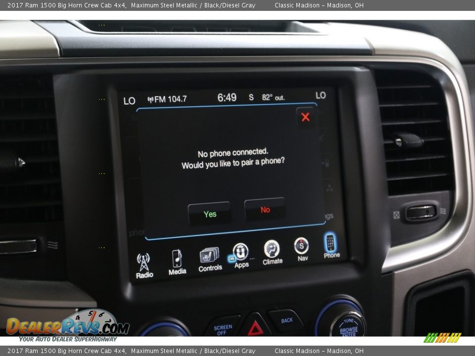 2017 Ram 1500 Big Horn Crew Cab 4x4 Maximum Steel Metallic / Black/Diesel Gray Photo #17