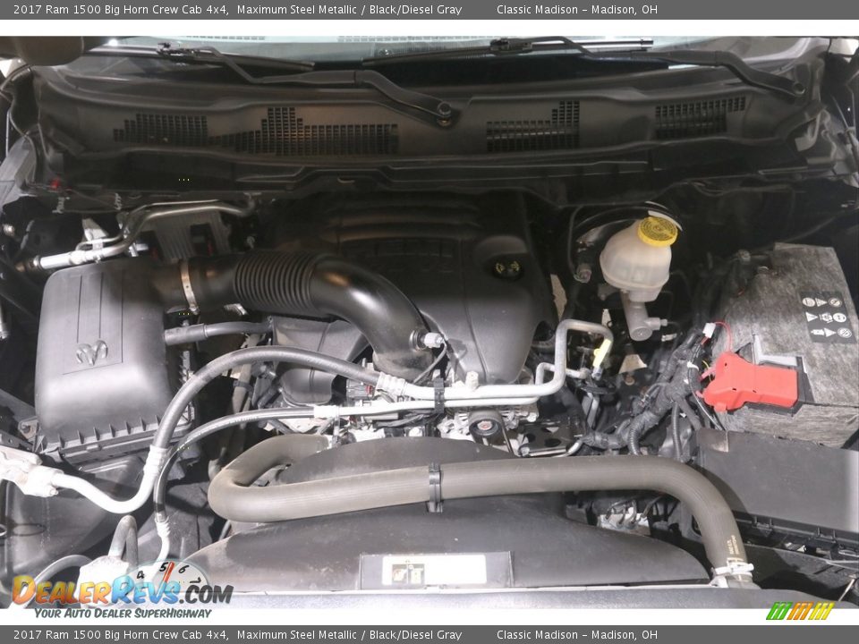 2017 Ram 1500 Big Horn Crew Cab 4x4 Maximum Steel Metallic / Black/Diesel Gray Photo #25