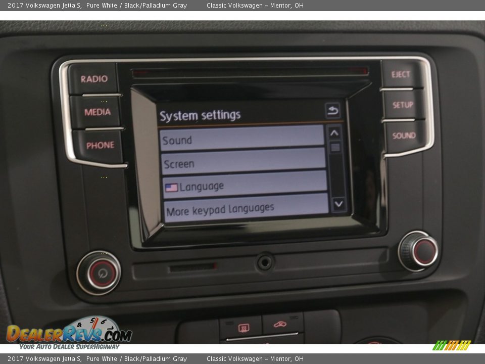 2017 Volkswagen Jetta S Pure White / Black/Palladium Gray Photo #11