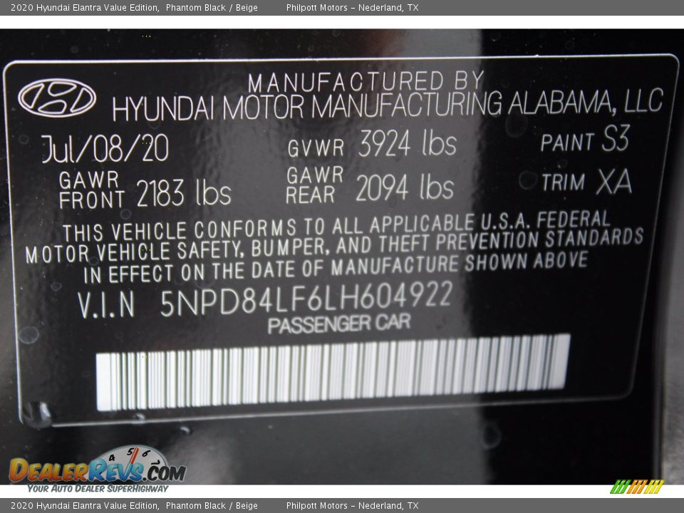 2020 Hyundai Elantra Value Edition Phantom Black / Beige Photo #25