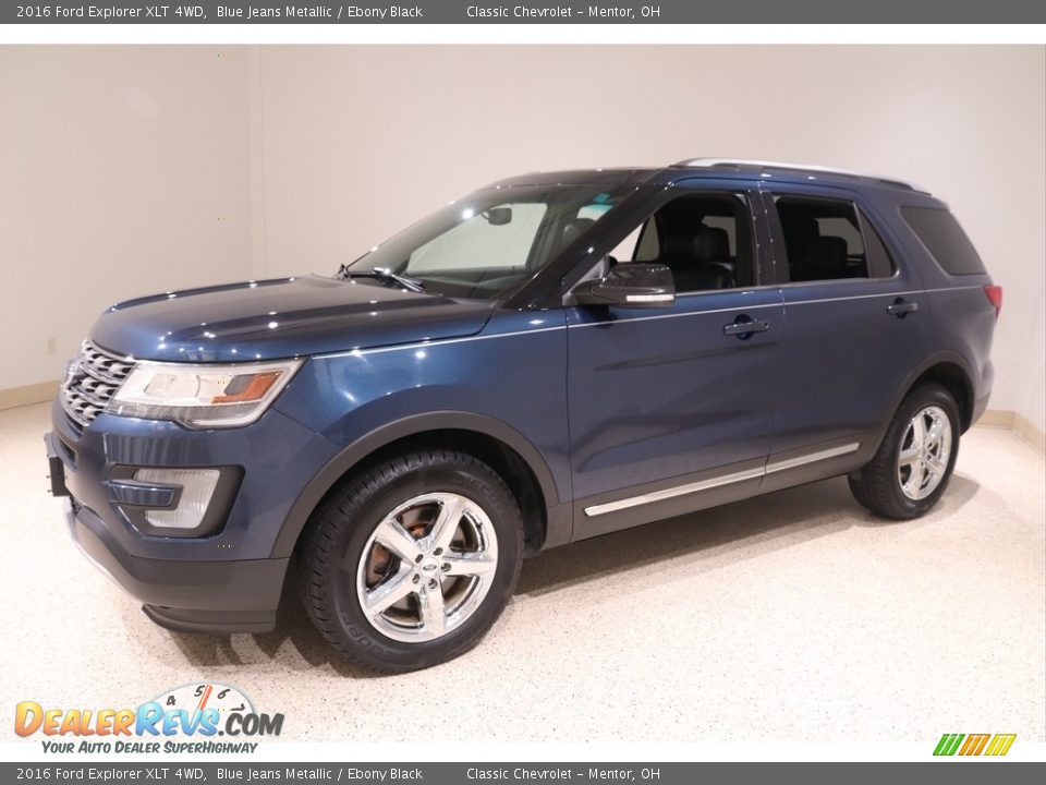 2016 Ford Explorer XLT 4WD Blue Jeans Metallic / Ebony Black Photo #3