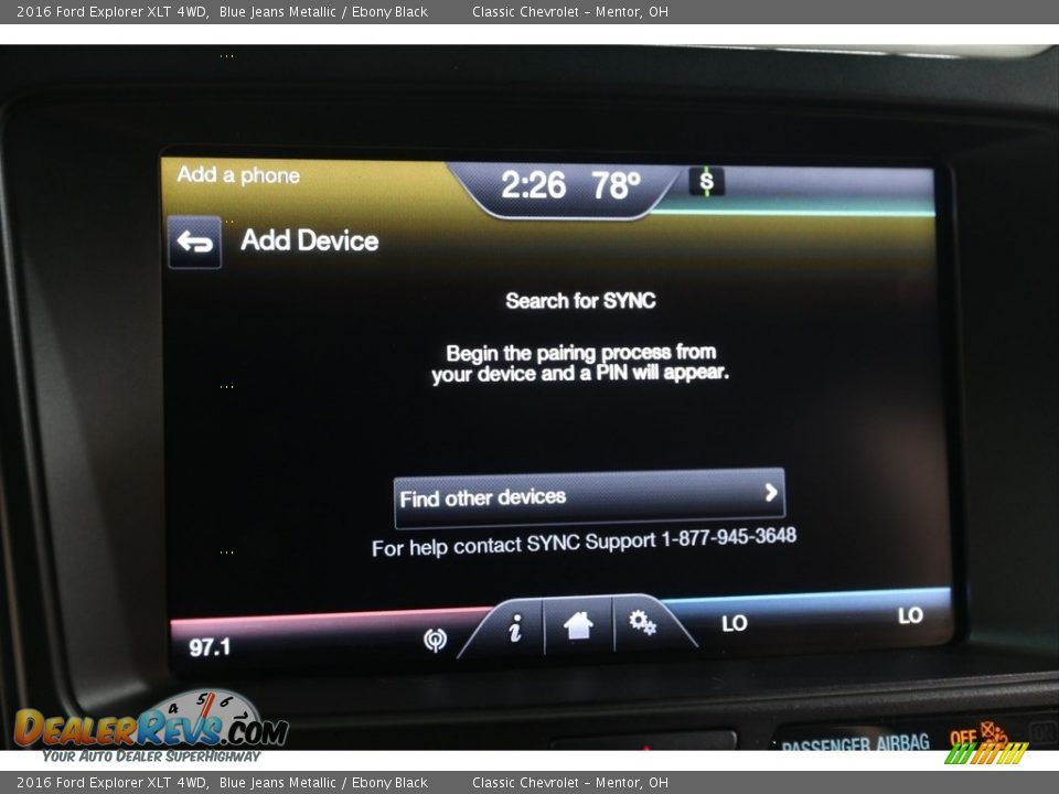 2016 Ford Explorer XLT 4WD Blue Jeans Metallic / Ebony Black Photo #12